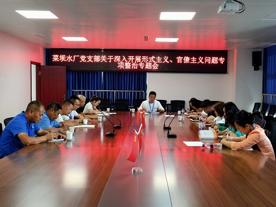 菜壩水廠黨支部召開關于深入開展形式主義、官僚主義問題專項整治專題會